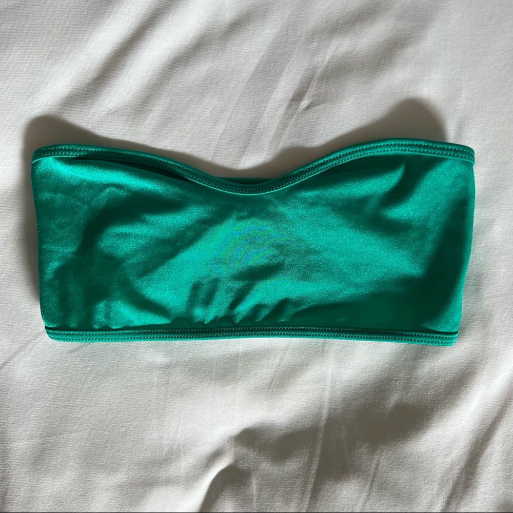 American Apparel Bandeau Bikini top in turquoise color. Size small.